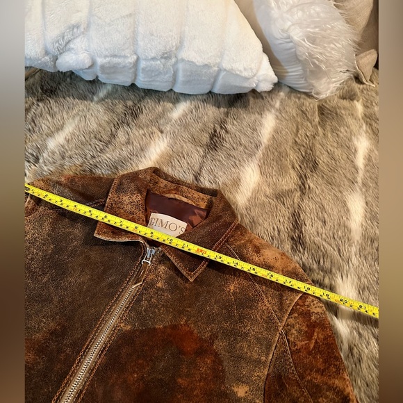 Men’s GIMO’S 100% pelle leather jacket medium small brown tan - Picture 6 of 16